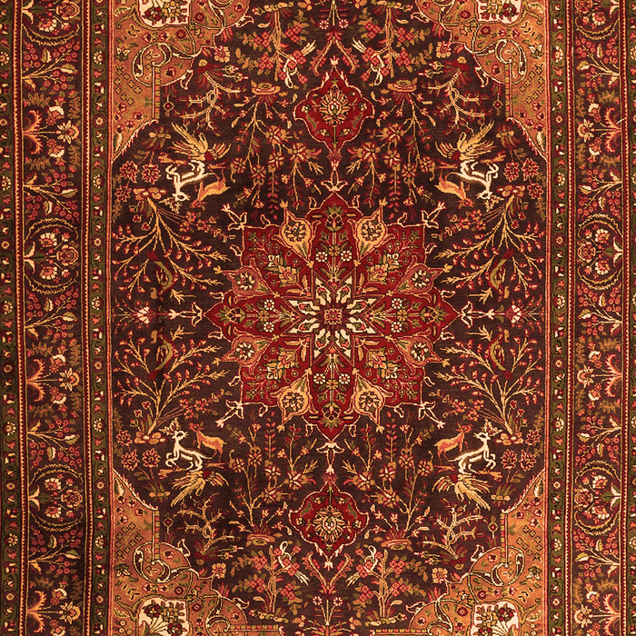 Medallion Orange Traditional Rug, tr1651org