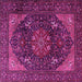 Square Medallion Pink Traditional Rug, tr1651pnk