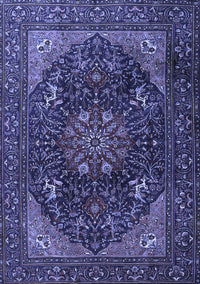 Medallion Blue Traditional Rug, tr1651blu