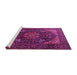 Sideview of Machine Washable Medallion Pink Traditional Rug, wshtr1651pnk