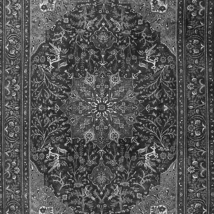 Serging Thickness of Machine Washable Medallion Gray Traditional Rug, wshtr1651gry
