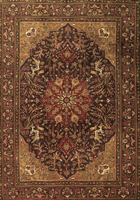 Medallion Brown Traditional Rug, tr1651brn