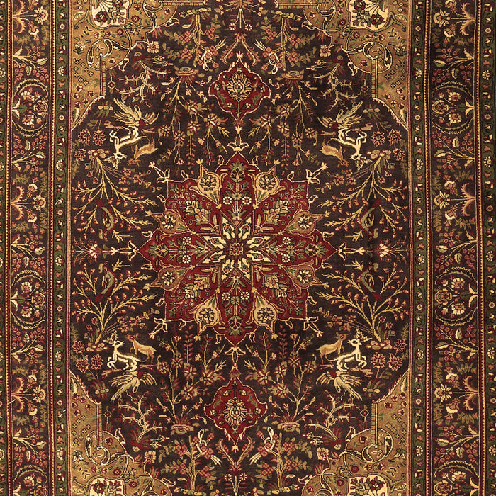 Medallion Brown Traditional Rug, tr1651brn