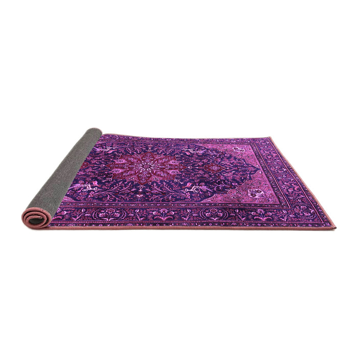 Sideview of Medallion Purple Traditional Rug, tr1651pur