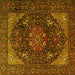 Square Medallion Yellow Traditional Rug, tr1651yw