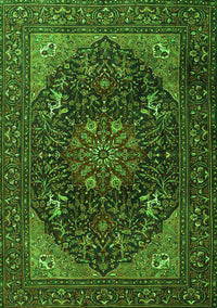 Medallion Green Traditional Rug, tr1651grn