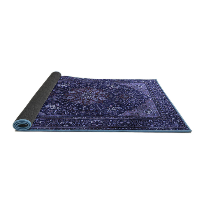 Sideview of Medallion Blue Traditional Rug, tr1651blu