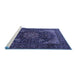 Sideview of Machine Washable Medallion Blue Traditional Rug, wshtr1651blu