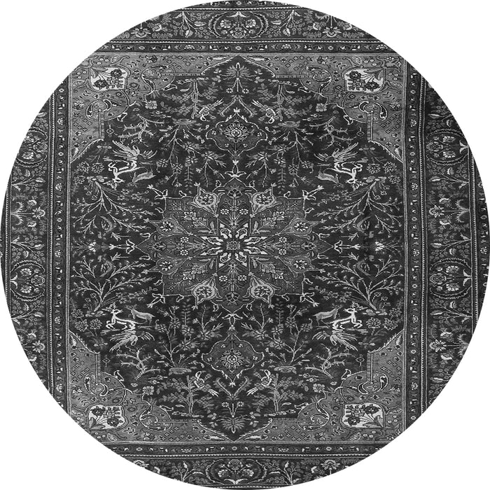 Square Medallion Gray Traditional Rug, tr1651gry