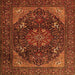 Serging Thickness of Medallion Orange Traditional Rug, tr1651org