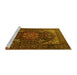 Sideview of Machine Washable Medallion Yellow Traditional Rug, wshtr1651yw