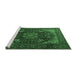 Sideview of Machine Washable Medallion Emerald Green Traditional Area Rugs, wshtr1651emgrn