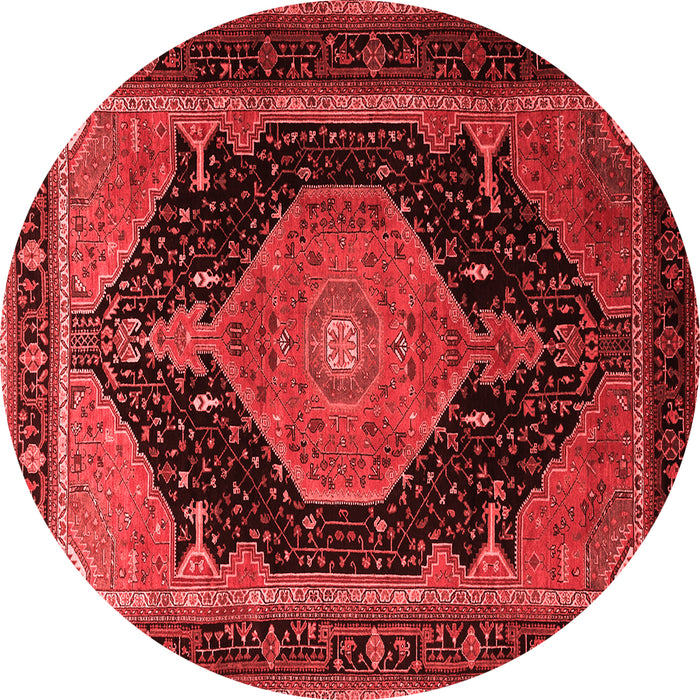 Machine Washable Medallion Red Traditional Rug, wshtr1652red
