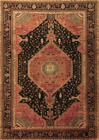 Medallion Brown Traditional Rug, tr1652brn