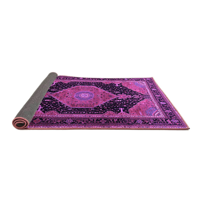 Sideview of Medallion Purple Traditional Rug, tr1652pur