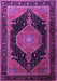 Machine Washable Medallion Purple Traditional Area Rugs, wshtr1652pur