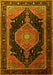 Medallion Yellow Traditional Rug, tr1652yw