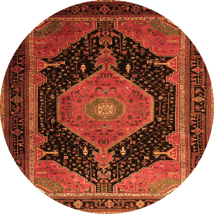 Square Medallion Orange Traditional Rug, tr1652org