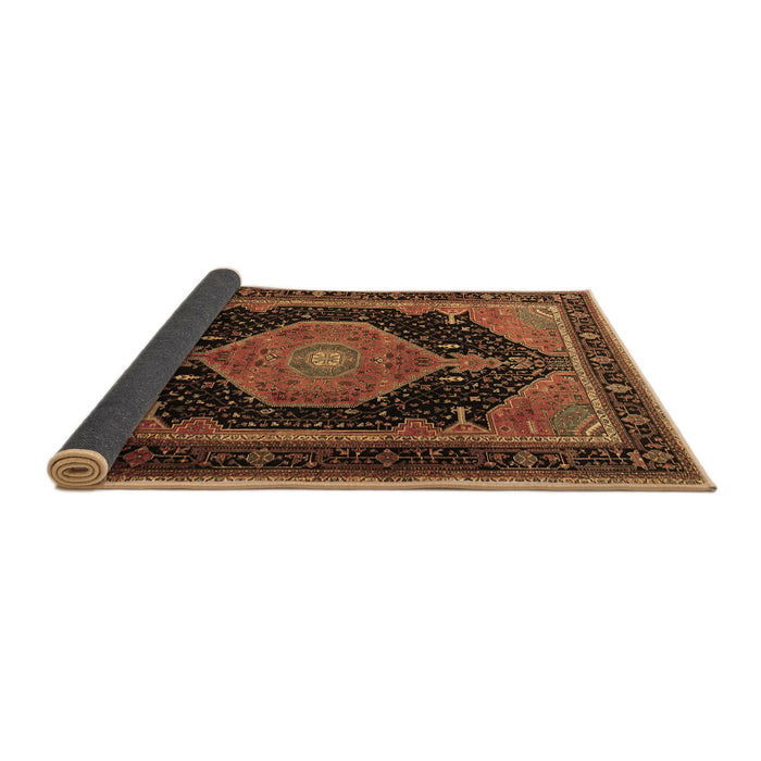 Sideview of Medallion Brown Traditional Rug, tr1652brn