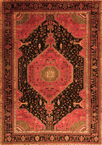 Medallion Orange Traditional Rug, tr1652org