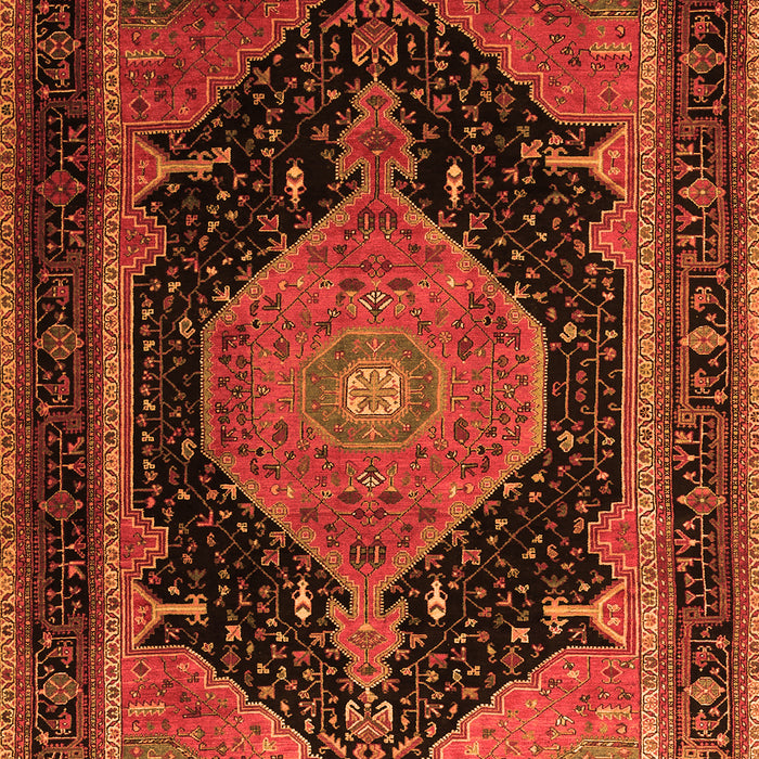 Medallion Orange Traditional Rug, tr1652org