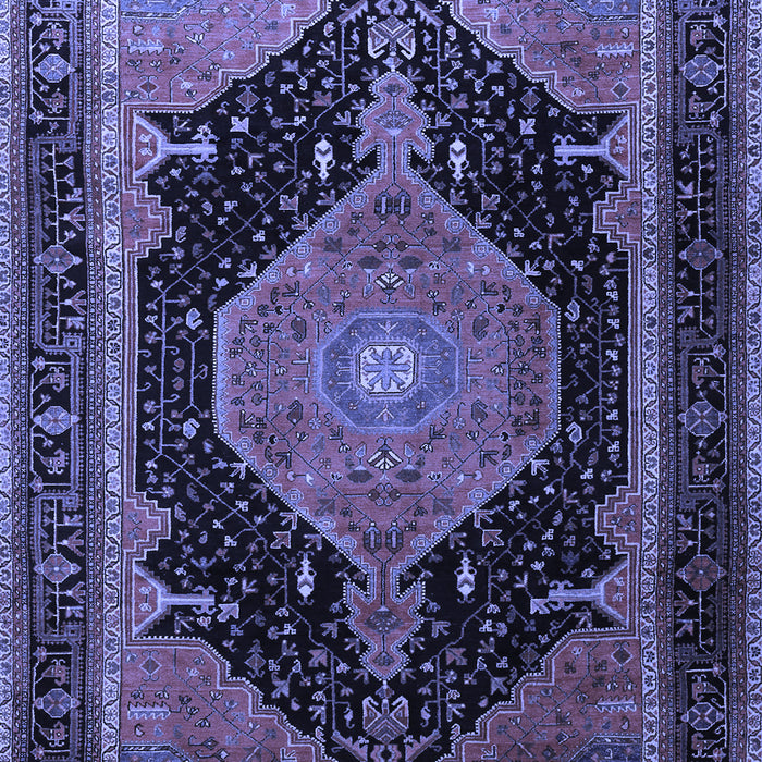 Machine Washable Medallion Blue Traditional Rug, wshtr1652blu