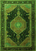 Medallion Green Traditional Rug, tr1652grn