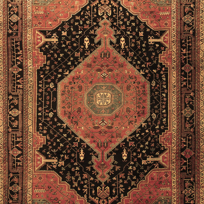 Machine Washable Medallion Brown Traditional Rug, wshtr1652brn