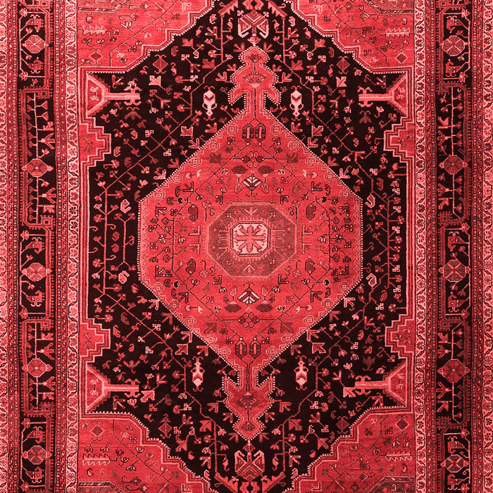 Machine Washable Medallion Red Traditional Rug, wshtr1652red