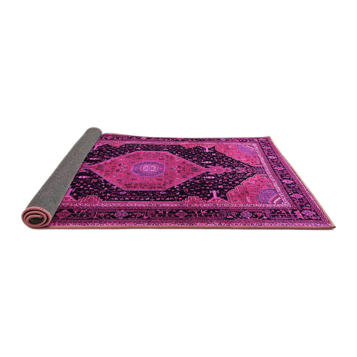 Sideview of Medallion Pink Traditional Rug, tr1652pnk