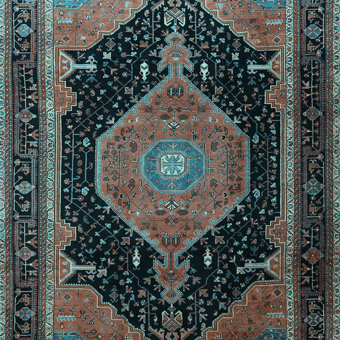 Medallion Light Blue Traditional Rug, tr1652lblu
