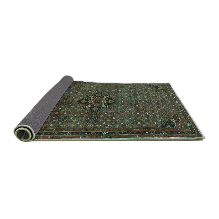 Sideview of Persian Turquoise Traditional Rug, tr1653turq