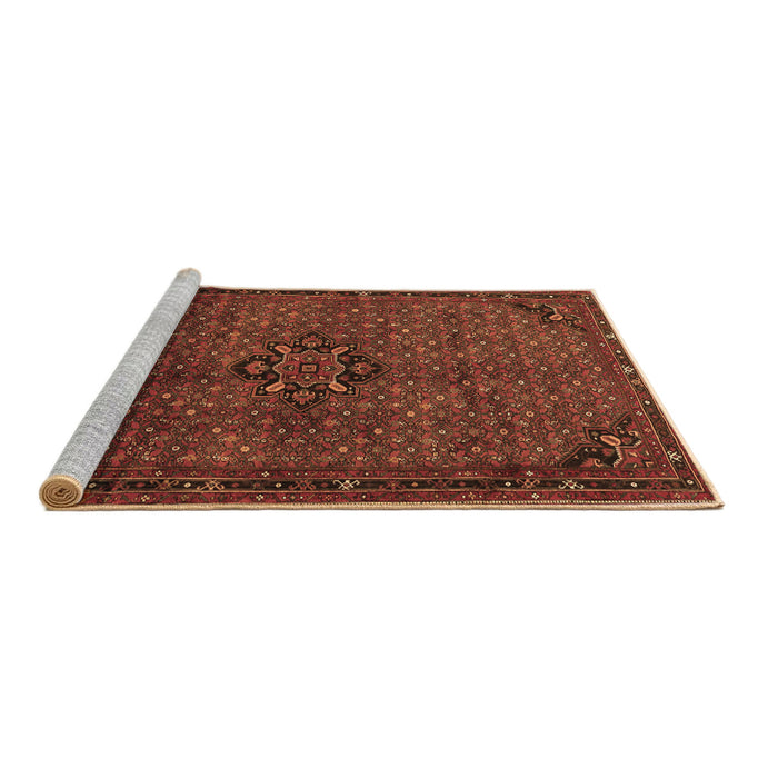 Sideview of Machine Washable Persian Brown Traditional Rug, wshtr1653brn