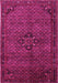 Machine Washable Persian Pink Traditional Rug, wshtr1653pnk