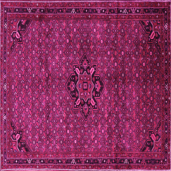 Square Machine Washable Persian Pink Traditional Rug, wshtr1653pnk