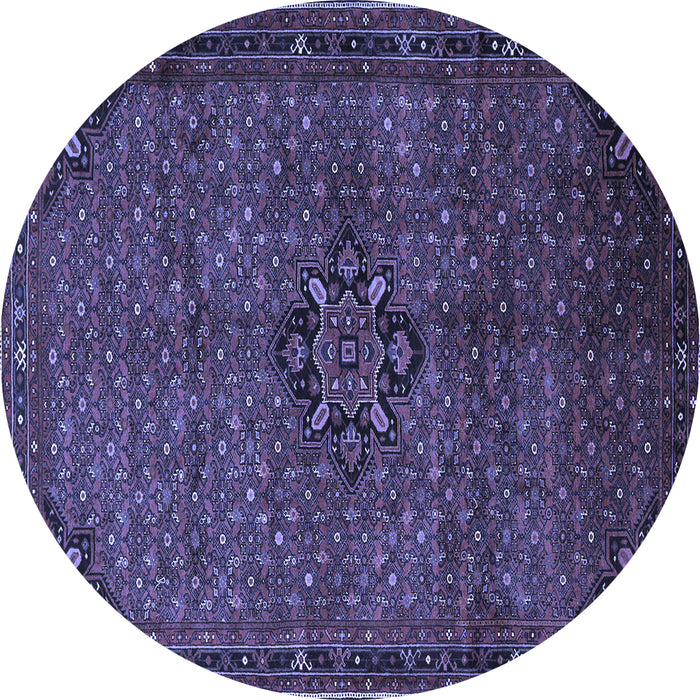 Round Persian Blue Traditional Rug, tr1653blu