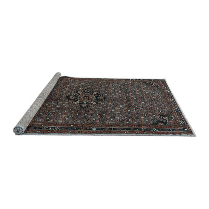 Sideview of Machine Washable Persian Light Blue Traditional Rug, wshtr1653lblu