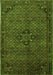 Serging Thickness of Machine Washable Persian Green Traditional Area Rugs, wshtr1653grn