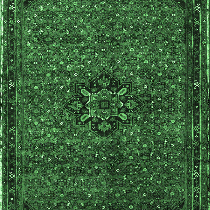 Machine Washable Persian Emerald Green Traditional Area Rugs, wshtr1653emgrn