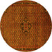 Round Persian Yellow Traditional Rug, tr1653yw