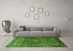 Machine Washable Persian Green Traditional Area Rugs in a Living Room,, wshtr1654grn