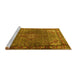 Sideview of Machine Washable Persian Yellow Traditional Rug, wshtr1654yw