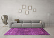 Machine Washable Persian Purple Traditional Area Rugs in a Living Room, wshtr1654pur