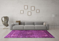 Machine Washable Persian Purple Traditional Rug, wshtr1654pur