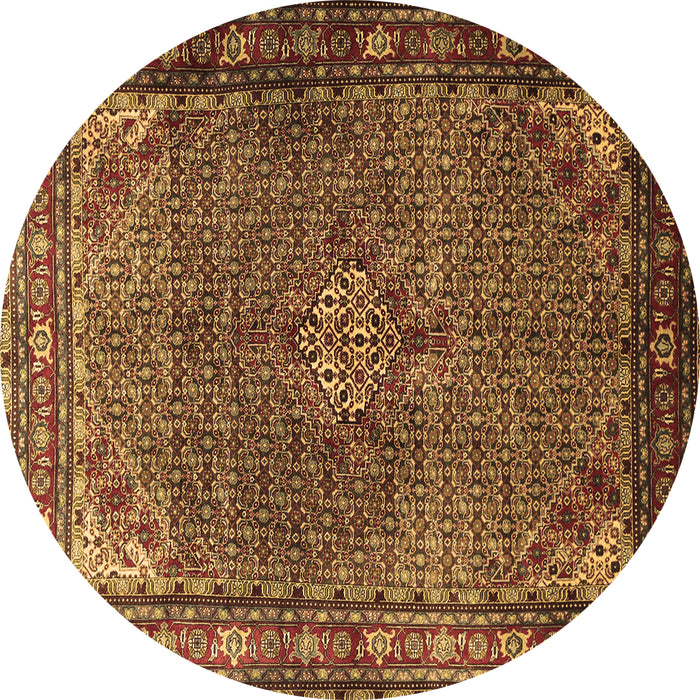Round Machine Washable Persian Brown Traditional Rug, wshtr1654brn
