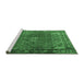 Sideview of Machine Washable Persian Emerald Green Traditional Area Rugs, wshtr1654emgrn