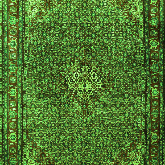 Serging Thickness of Machine Washable Persian Green Traditional Area Rugs, wshtr1654grn