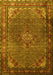 Machine Washable Persian Yellow Traditional Rug, wshtr1654yw