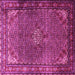 Square Machine Washable Persian Pink Traditional Rug, wshtr1654pnk