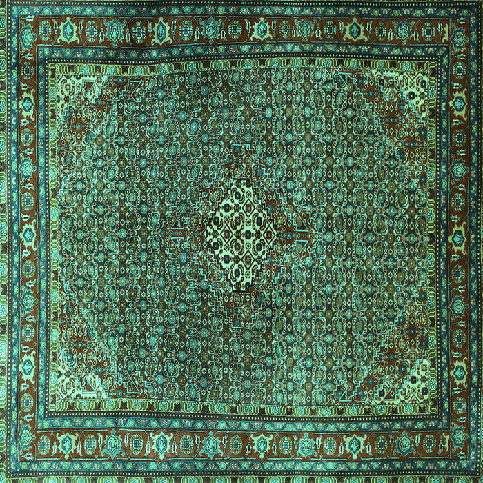 Square Persian Turquoise Traditional Rug, tr1654turq